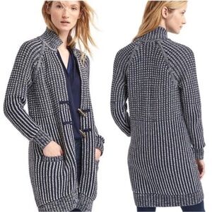 GAP Navy and White Knit Cardigan